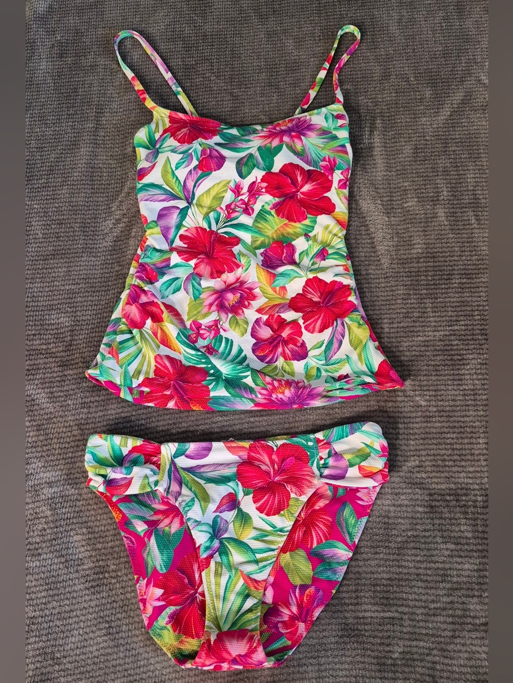 Tommy Bahama Island Cays Fiesta Floral Reversible Maillot Tankini Suit Sz Small,